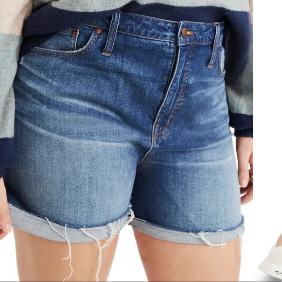 MADEWELL High Rise Cuffed Denim Shorts - Picture 4 of 4